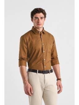 Van Heusen - Men Brown Printed Full Sleeves Formal Shirt