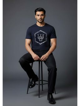 OUTERWORLD - Black Embellished Crew Neck Men's T-Shirt