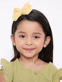 Arendelle - Soft & Sophisticated Beige Velvet Big Bow Hairband