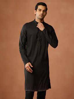 KISAH - Men Black Embellished Festive Kurta
