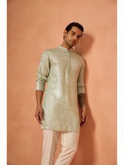 KISAH - Men Mint Green Silk Blend Shimmer Kurta