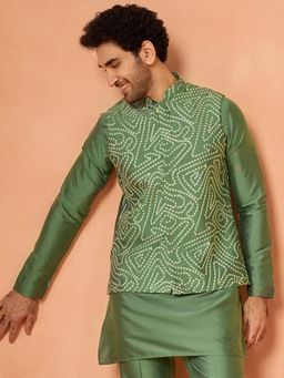 KISAH - Men Green Nehru Jacket