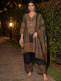 Autumnlane - Multicolor Sushi Canary Handwork Festive Kurta with Pant and Dupatta