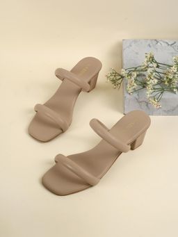 LAZERA SHOES - Women Beige Minimalist Block Heels