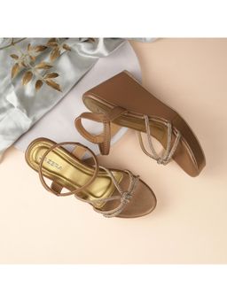 LAZERA SHOES - Women Elegant Bronze Wedges Heels