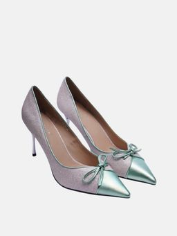 PAZZION - Women Light Pink Glitter Shimmer Elegant Pump Heels