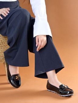 Shoetopia - Women Black Patent Penny Loafers