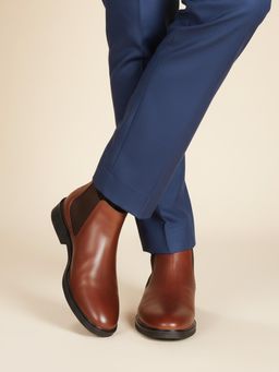 Carlton London - Men Brown Premium Leather Chelsea Boots