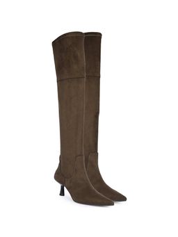 Saint G - Women Brown Leather Zipper High Boots
