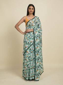 Suta - Sea Green Digitally Printed Cotton Saree