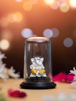 Zavya - Divine Reflection 999 Silver Ganesh Ji Idol