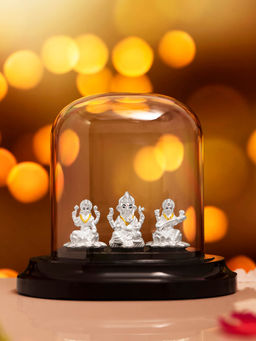 Zavya - Trinity Of Divine Elegance Rhodium-Plated 999 Sterling Silver Idol Ensemble