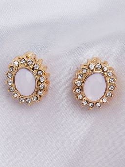Lilly & Sparkle - Gold-Toned Contemporary Studs Earrings