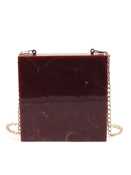 Odette - Maroon Resin Statement Clutch