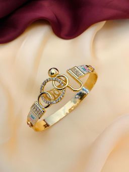 Abdesigns - Gold Plated Meenakari American Diamond Statement Bracelet