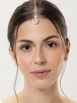 Abdesigns - Gold Plated Royal Polki Kundan Maang Tikka