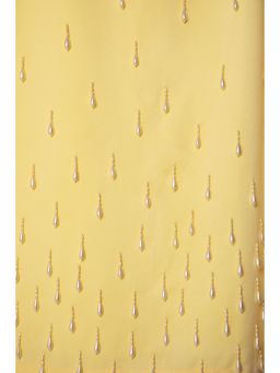 TheRealB - Butter Yellow Embellished Round Neck Womens Dress