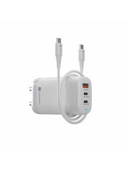 Portronics - Adapto65X Adapter-Charger 65W for Laptop-Mobile,USB PD Compatible Mac Book Pro100W-White
