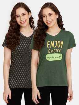 Zivame - Rosaline Rural Charm Knit Cotton Top Multi-color (Pack of 2)