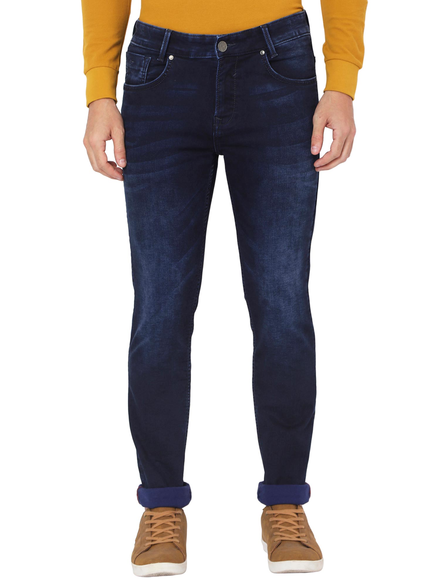 Mufti Navy Blue Mens Narrow Fit Jeans 