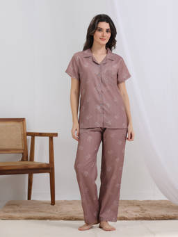 HOUSE OF COMFORT - Brown Cozy Cub PJ Shirt With Pyjama