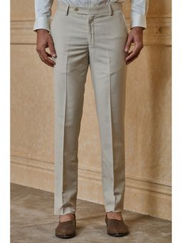 TASVA - Men Beige Smart Casual Trouser