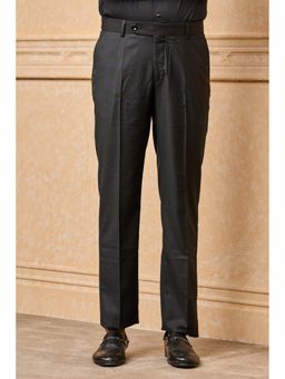 TASVA - Men Black Smart Casual Trouser