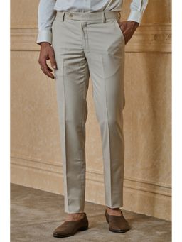 TASVA - Men Beige Relaxed Fit Trouser