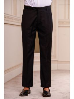 TASVA - Men Black Relaxed Fit Trouser