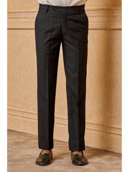 TASVA - Men Black Comfort Fit Trouser