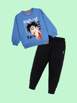 KiddoPanti - Epic Anime Print Sweatshirt with Joggers