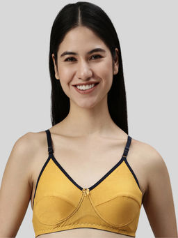 Kryptic - Women Mustard Solid Cotton Full Coverage Non-Padded Everyday Bra