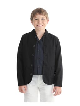 RARE ONES - Black Tailored Fit Plain Jacket