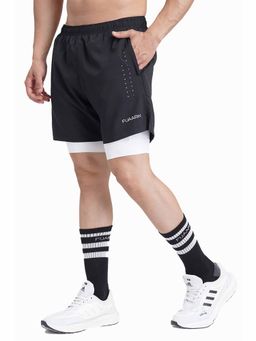 FUAARK - 2 In 1 Laser Running Shorts For Men's-Black