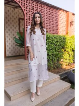 ASRUMO - White Dariya Embroidered Slip Kurta With Pant & Dupatta