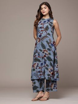 CAYMAN - Floral Printed A-Line Kurta With Palazzos
