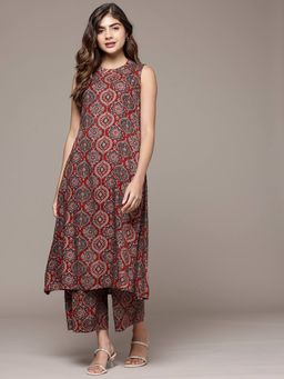 CAYMAN - Ethnic Motifs Printed Pure Cotton Kurta With Pant