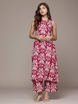 CAYMAN - Ethnic Motifs Printed A-Line Kurta With Palazzos
