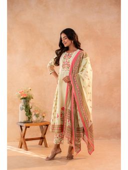 Juniper - Noor-E-Gul Sage Printed Kurta Pant And Dupatta