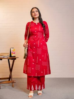 ARAMYA - Soft Cotton Straight Print Pant And Kurta