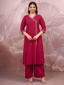 ARAMYA - Cotton Dobby Straight Kurta With Pant For Women