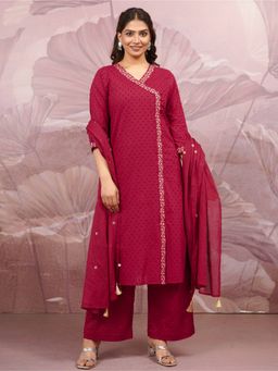 ARAMYA - Cotton Dobby Kurta Pant With Dupatta For Women
