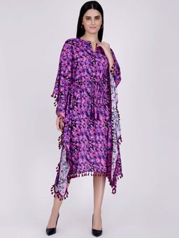 First Resort by Ramola Bachchan - Pink Camouflage Mid Length Kaftan