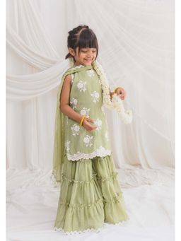 Chotibuti - Hara Green Kurti with Sharara and Dupatta