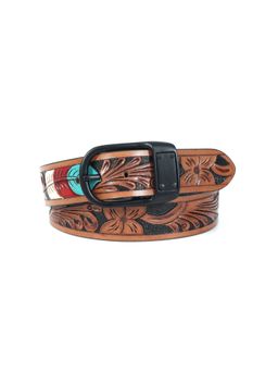 Celtic - Stylish Brown Leather Hand-Carved Belt