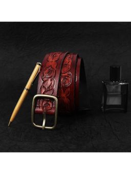 Celtic - Premium Red and Tan Leather Belt