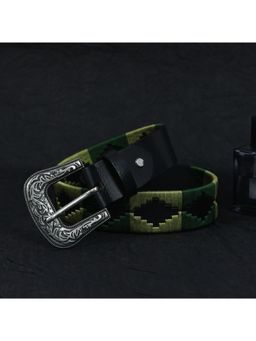 Celtic - Designer Black Leather Polo Belt