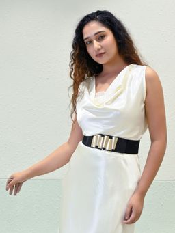 Odette - Black Pu Solid Belt for Women