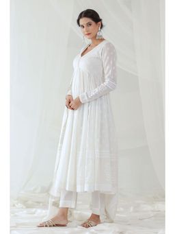 Pink Cactii - Khwabeeda Anarkali Kurta & Pant with Dupatta (Set of 3)