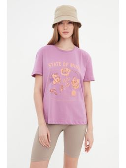 Trendyol - Women's Comfortable Purple T-shirts